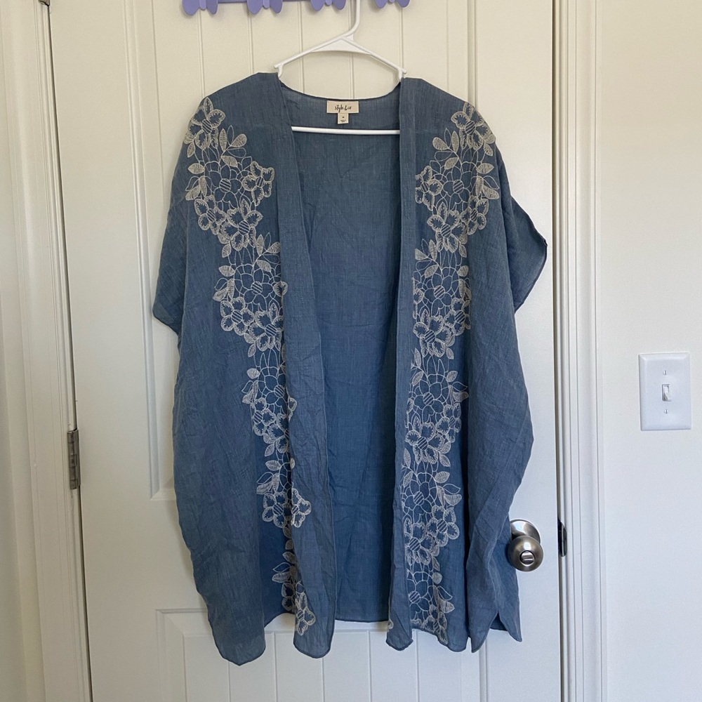 NWT | Style & Co women’s lightweight embroidered open kimono cardigan medium